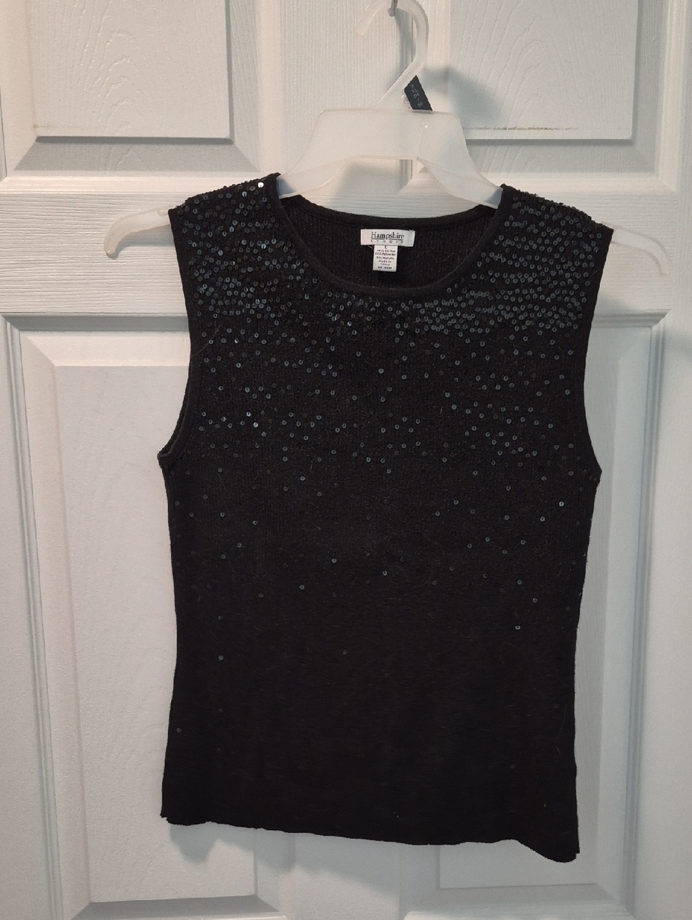 Hampshire Studio Black Sequin Sleeveless Tank